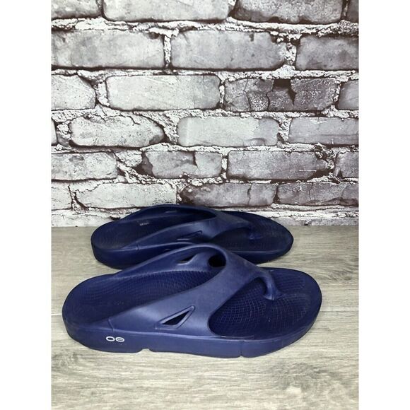 OOFOS OOriginal Navy Blue Lightweight Recovery Flip Flops Sandals Men 42EU/9M US - Picture 16 of 16